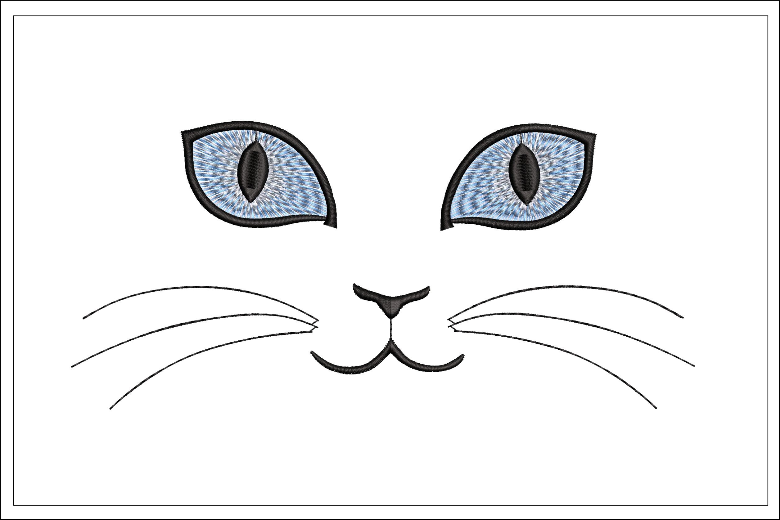 Cat Embroidery File Cat Face Embroidery Design Cat Eyes Etsy