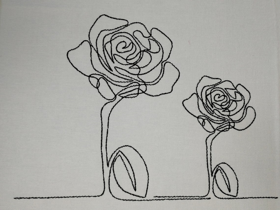 Line rose embroidery one line rose art one line rose file 3  etsy Line rose embroidery one line rose art one line rose file 3  etsy