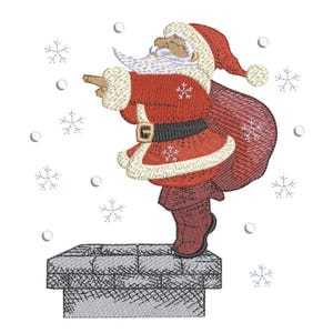 Santa Claus Embroidery Design: Christmas Machine Embroidery Pattern (Instant Download)