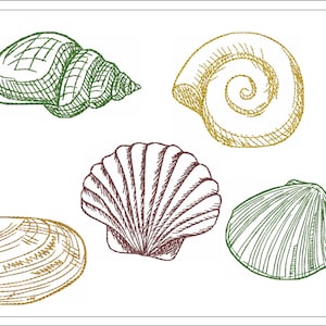 Mini shells embroidery, small shells, sea embroidery, machine embroidery design, Instant Download,