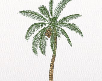 Palm Tree Embroidery Design: Holiday Coconut Tree (Instant Download)