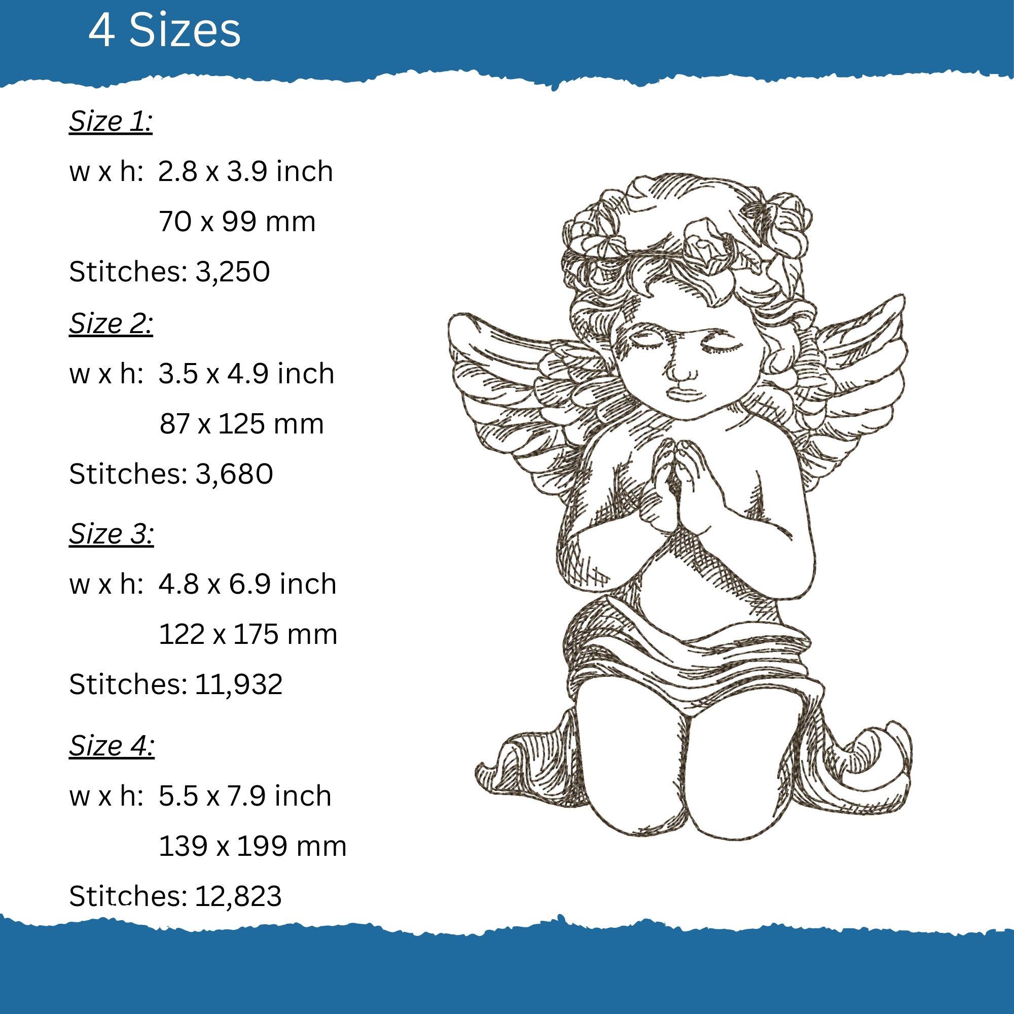 Angel Sketch Embroidery Design: Machine Embroidery Pattern (digital ...