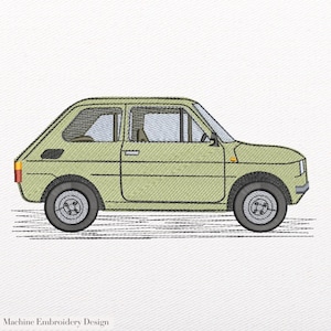 Fiat 126-p Car Embroidery Design: Machine Embroidery (Instant Download)
