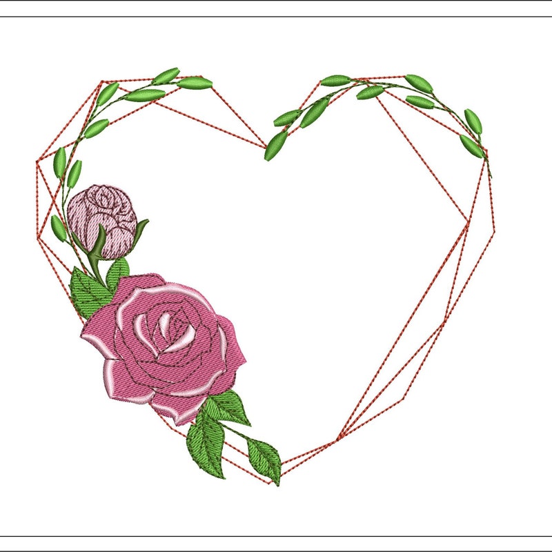 Embroidered Geometric Heart Designs photo