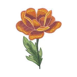 Poppy Embroidery Design - Floral Embroidery Pattern - Pretty Flower Embroidery Design - Wildflower Embroidery Pattern - Instant Download