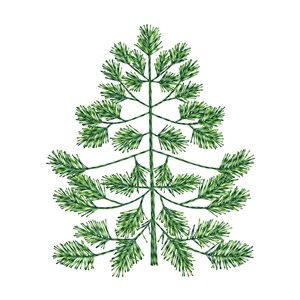Pine Tree Embroidery Design: Forest Nature Pattern (Instant Download, PDF Worksheet Included)
