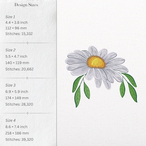 Daisy Embroidery Design – Floral Machine Pattern (Instant Download) image 2