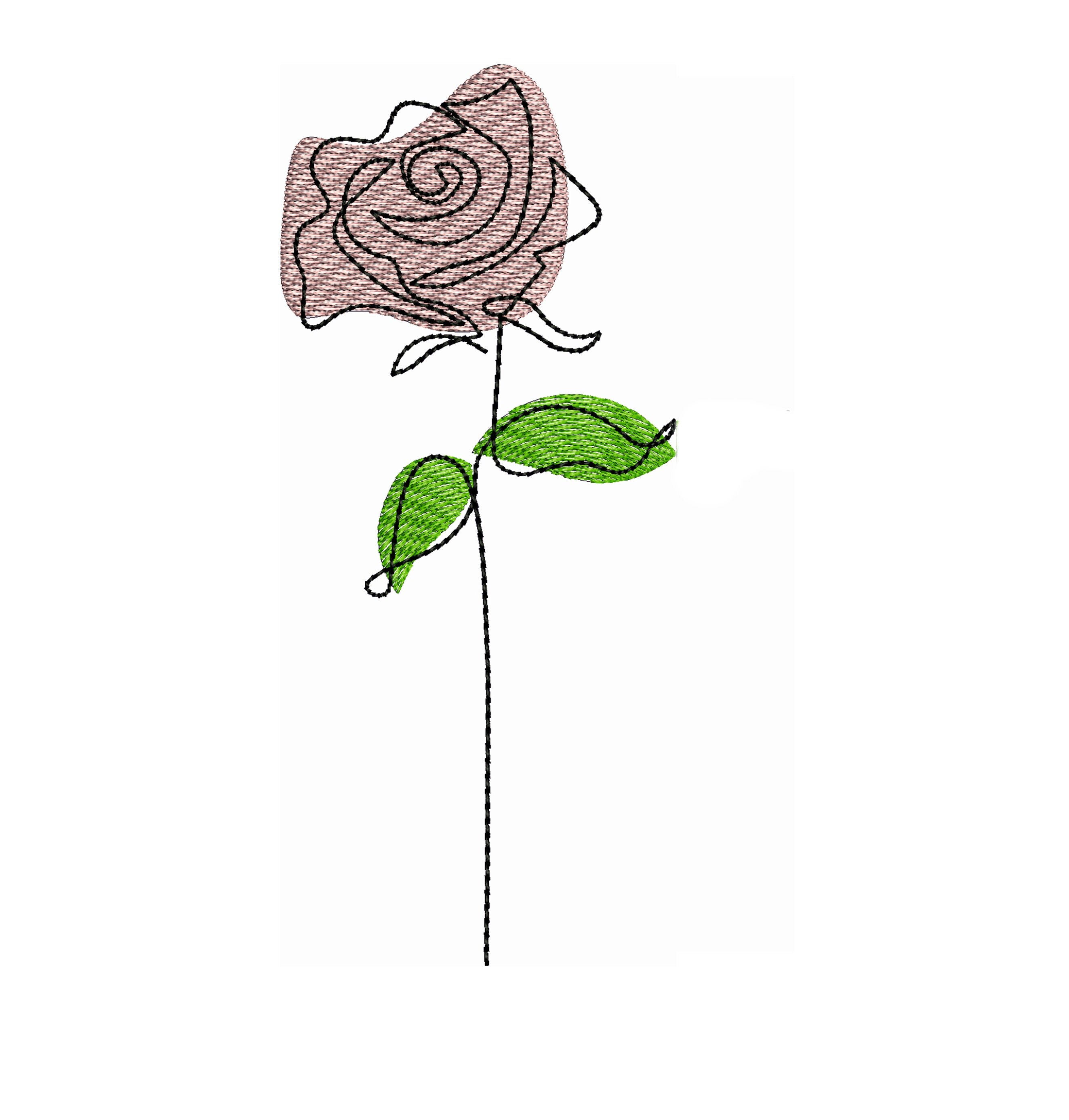 Line rose embroidery one line rose art one line rose file 3  etsy uk Line rose embroidery one line rose art one line rose file 3  etsy uk