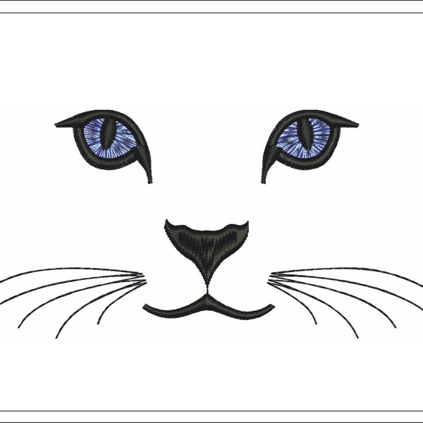 Cat eyes embroidery design, cat face embroidery file, cat machine embroidery design, Instant Download,