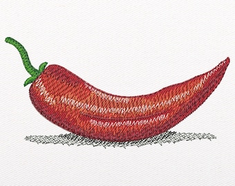 Hot Chili Pepper Embroidery Design (Instant Download)