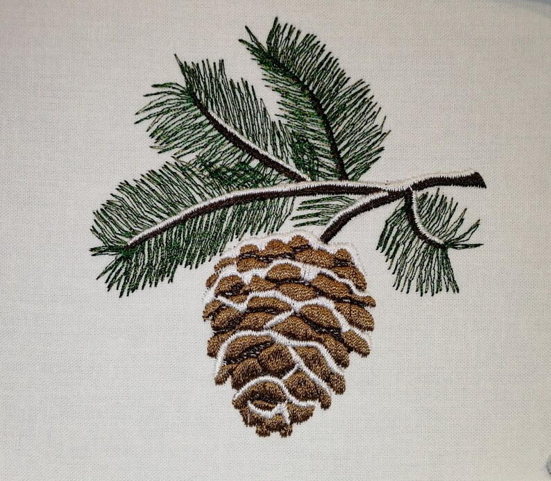 Pine Cone Embroidery Design: Forest Machine Embroidery File (instant ...