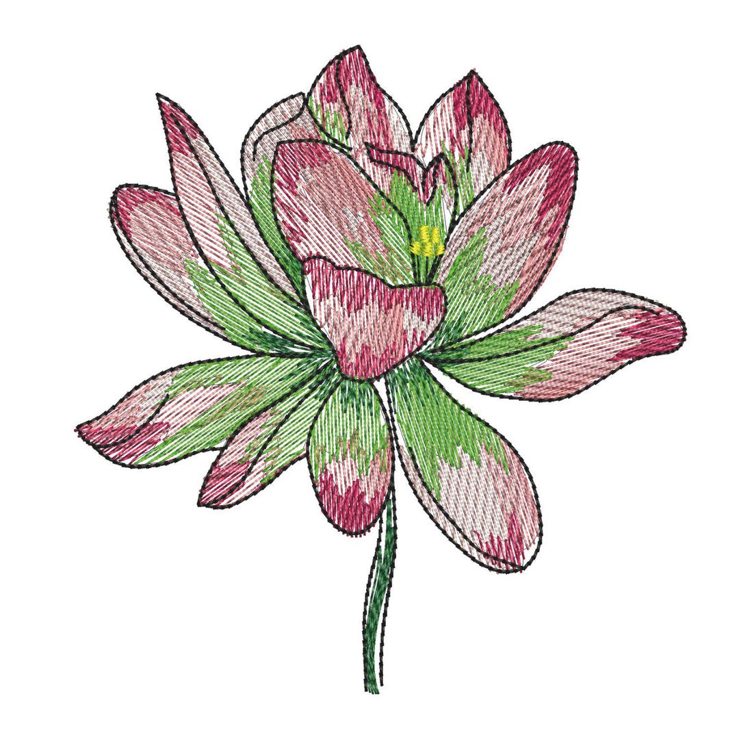 Abstract Lotus Flower Embroidery Design: Machine Embroidery Pattern ...