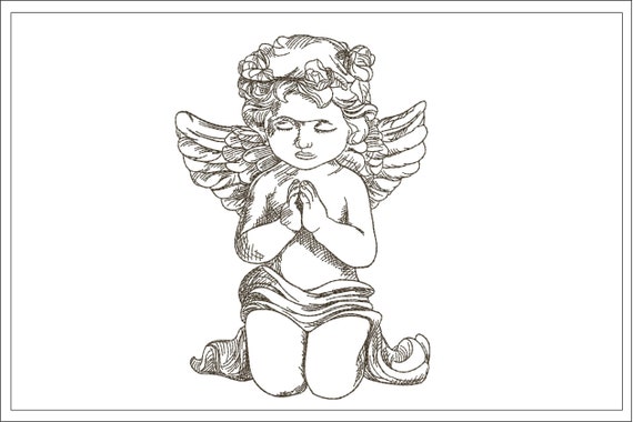 Praying Angel Embroidery File, Angel Embroidery Design, Little Angel  Machine Embroidery Design, Instant Download, - Etsy