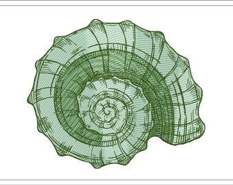 Stickdatei Muschel Stickdatei, Stickdatei Meer Muschel, Stickdatei Strand Stickmaschine, Instant Download,