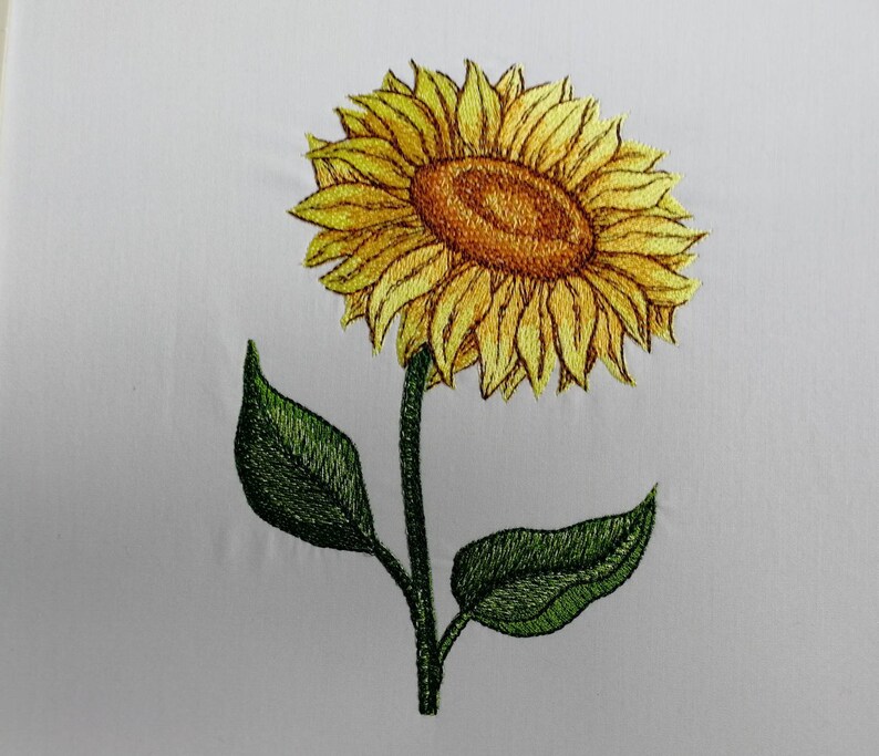 Sunflower Embroidery Design Sunflower Machine Embroidery Etsy