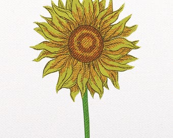 Sunflower Embroidery Design: Summer Floral Pattern (Instant Download)