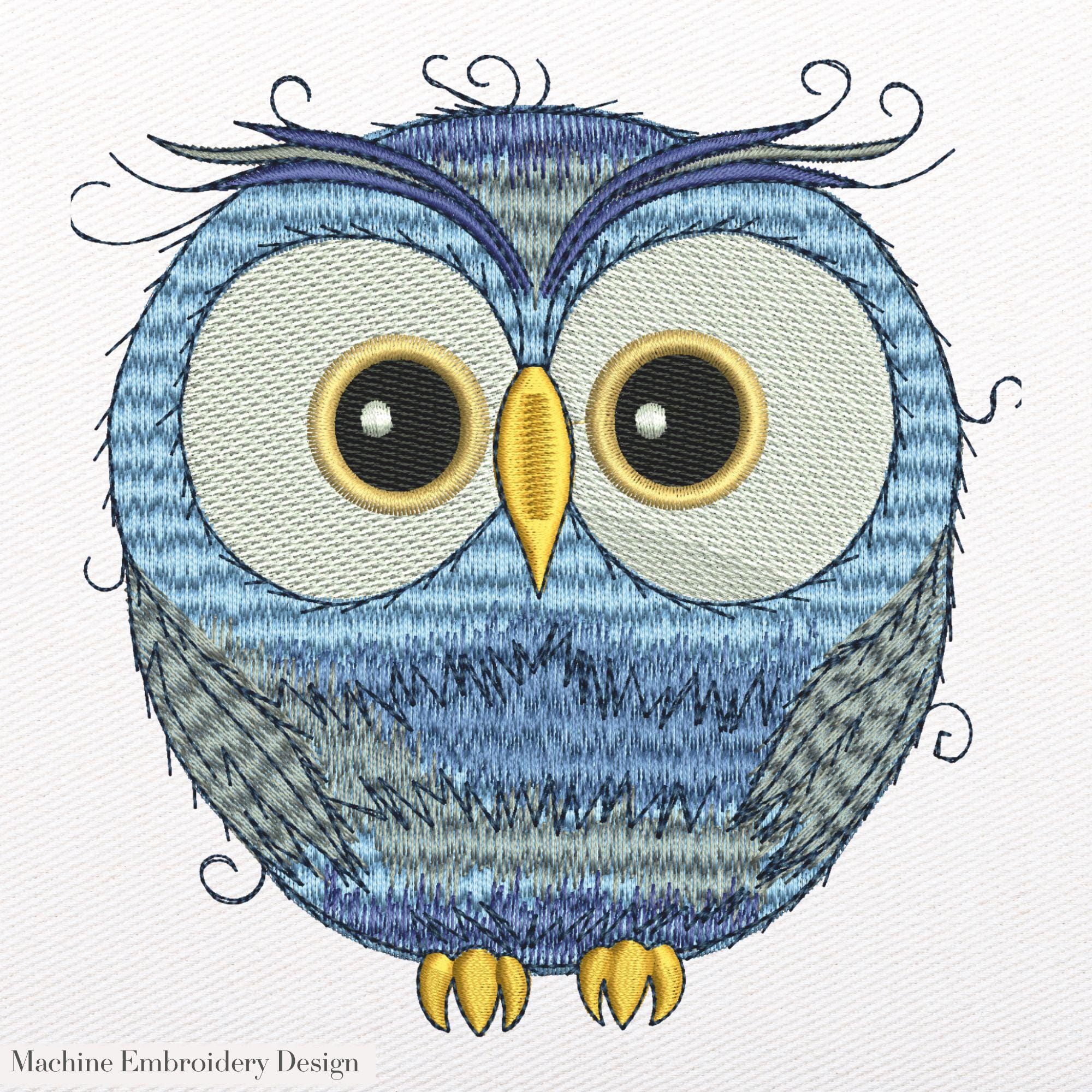 Cute Owl Embroidery Design – Machine Embroidery Pattern (3 Sizes ...