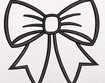 Bow Outline Embroidery Design: Coquette Machine Embroidery Pattern (Instant Download)