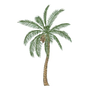 Palm Tree Embroidery Design: Holiday Coconut Tree (Instant Download)
