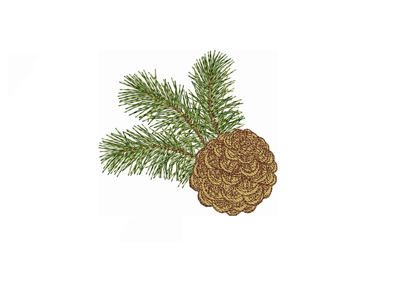Pine Cone Embroidery Design2 Sizes Forest Embroidery Etsy