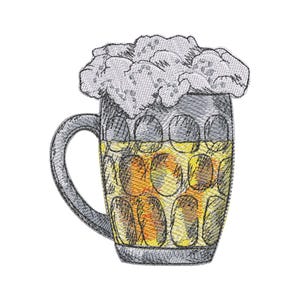 Beer Pint Embroidery Design: Lager Pattern (Instant Download)
