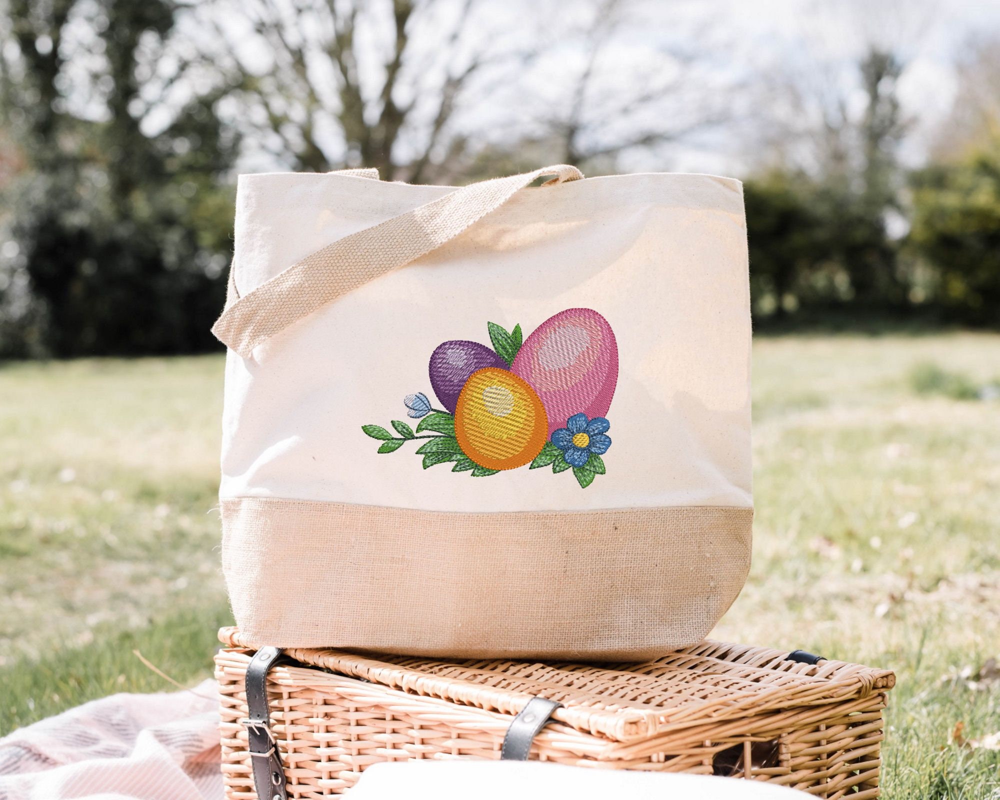 Colorful Easter Eggs Embroidery Design - Spring Machine Embroidery ...