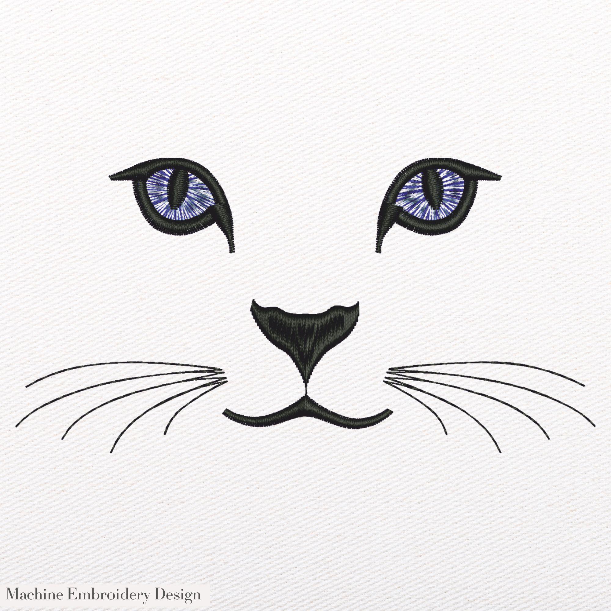 Cat Face Embroidery Design: Sweet Kitty Pattern (instant Download) - Etsy