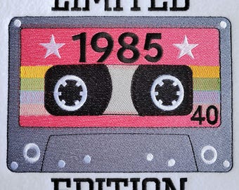 Born in 1985 Embroidery Design: Limited Edition Cassette Tape Pattern for Machine (Digital Download)