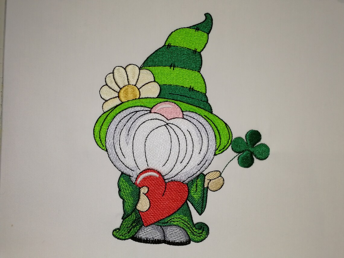 Irish Gnome Embroidery Cute Gnome Embroidery Gnome File Etsy UK