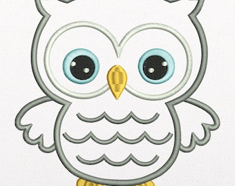 Owl Applique Embroidery Design - Machine Embroidery File - Instant Download