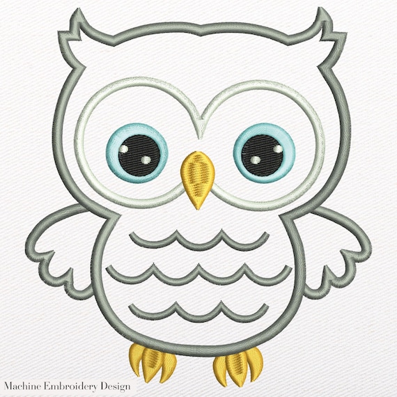 Owl Applique Embroidery Design - Machine Embroidery File - Instant Download