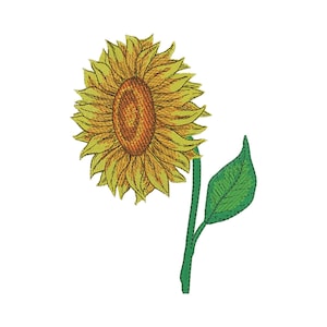 Realistic Sunflower Embroidery Design: Machine Embroidery Pattern (Instant Download)