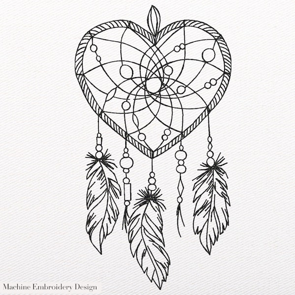 Dream Catcher Embroidery Design: Simple Sketch Pattern (Digital Download)