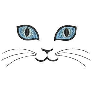 Cat Eyes Embroidery Design | Simple & Adorable Animal Face Embroidery Pattern | Easy-to-Use Files + Instant Digital Download