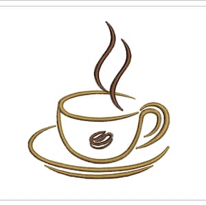 Coffee embroidery file, coffee design embroidery design, machine embroidery design, Instant Download,