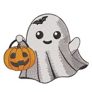 Cute Ghost Embroidery Design - Halloween Embroidery Design - Pumpkin Embroidery Design - Machine Embroidery Design - Digital Download