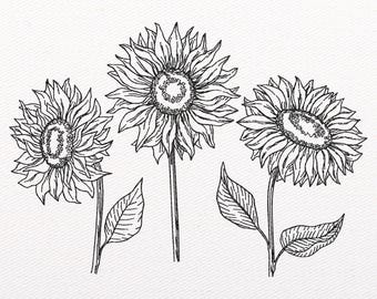 Disegno per ricamo a macchina con girasoli: file per ricamo (download immediato)