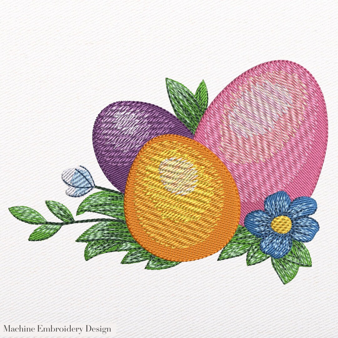 Colorful Easter Eggs Embroidery Design - Spring Machine Embroidery ...