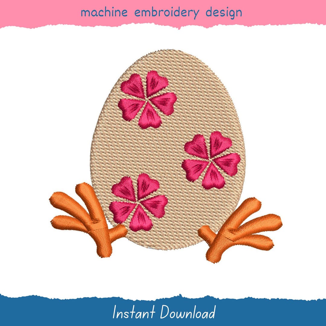 Egghead Designs Easter Egg Embroidery Design - Funny Egg Embroidery Pattern - Easter ...