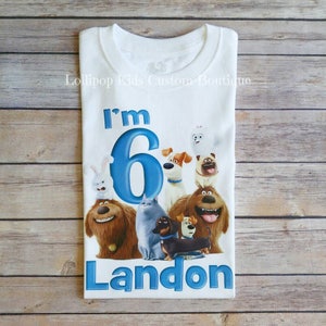 Secret Life of Pets...white short sleeve Birthday Shirt image 2