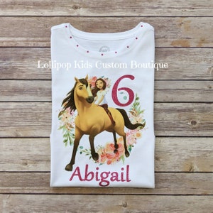 Spirit, Horse, white short sleeve birthday shirt*