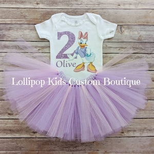 Daisy Duck white short sleeve Birthday Shirt and/or Tutu*
