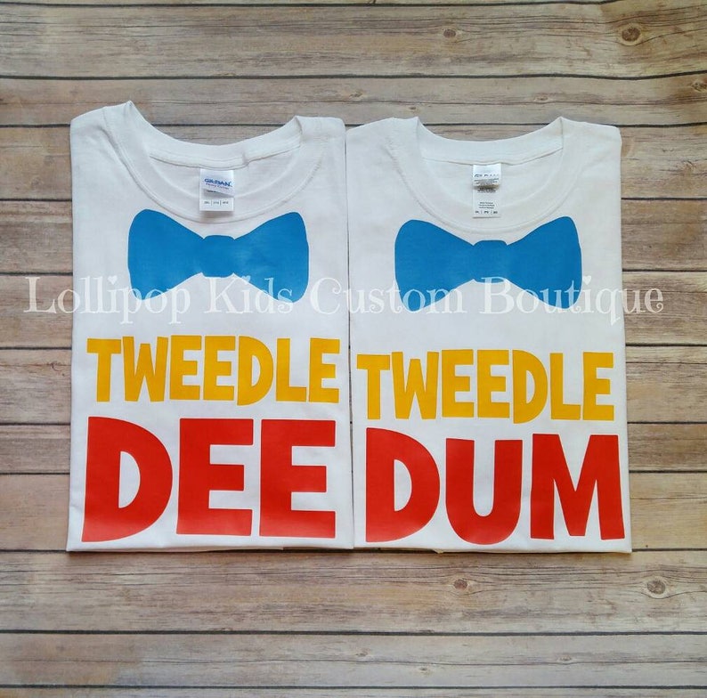 Tweedle Dee or Tweedle Dum white short sleeve Shirt image 2