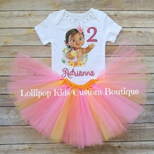 Baby Moana white short sleeve top and/or tutu*
