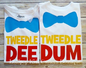 Tweedle Dee or Tweedle Dum white short sleeve Shirt*