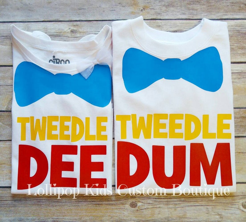 Tweedle Dee or Tweedle Dum white short sleeve Shirt image 1