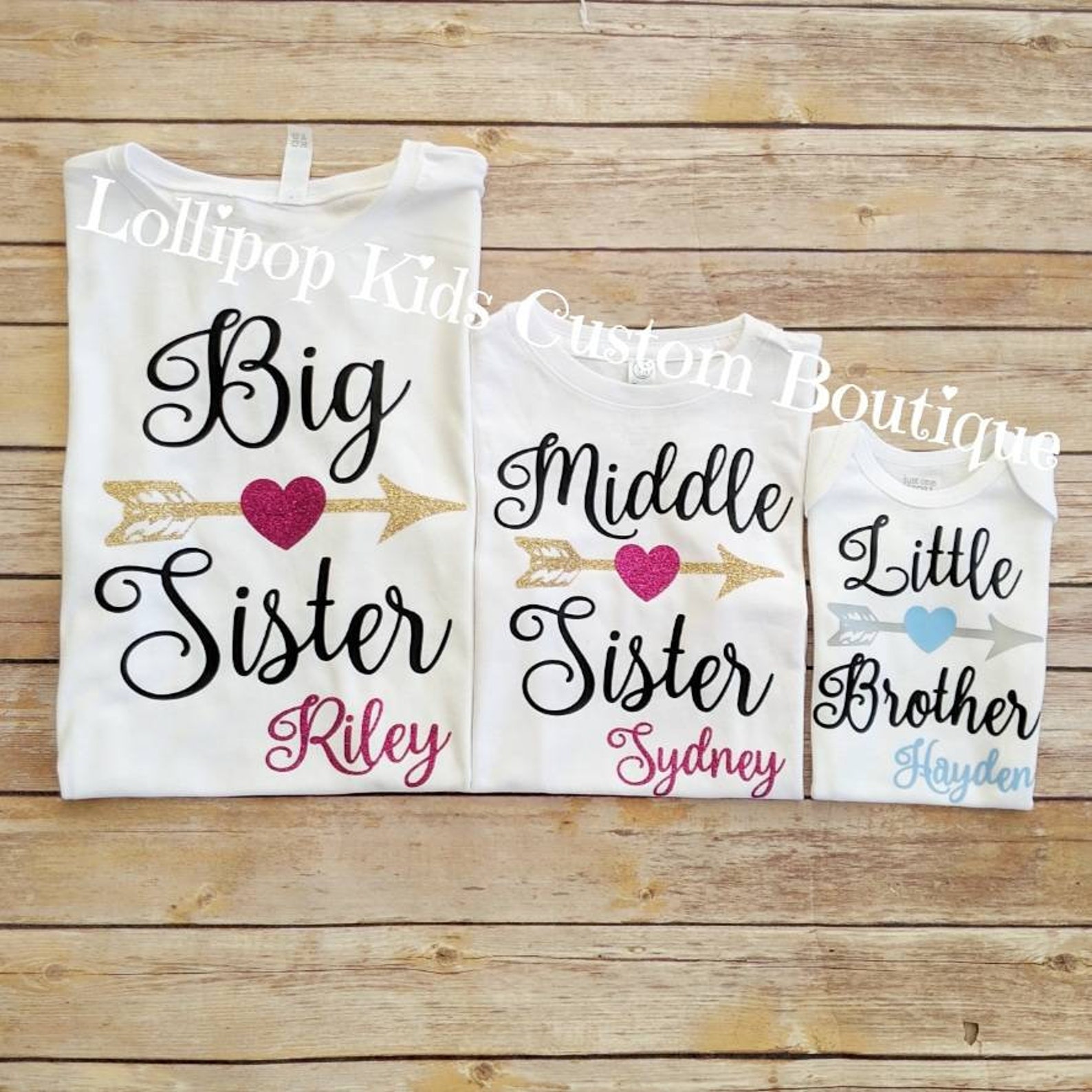 Big Sister Middle Sister Or Little Sister Or Brother Arrow Etsy