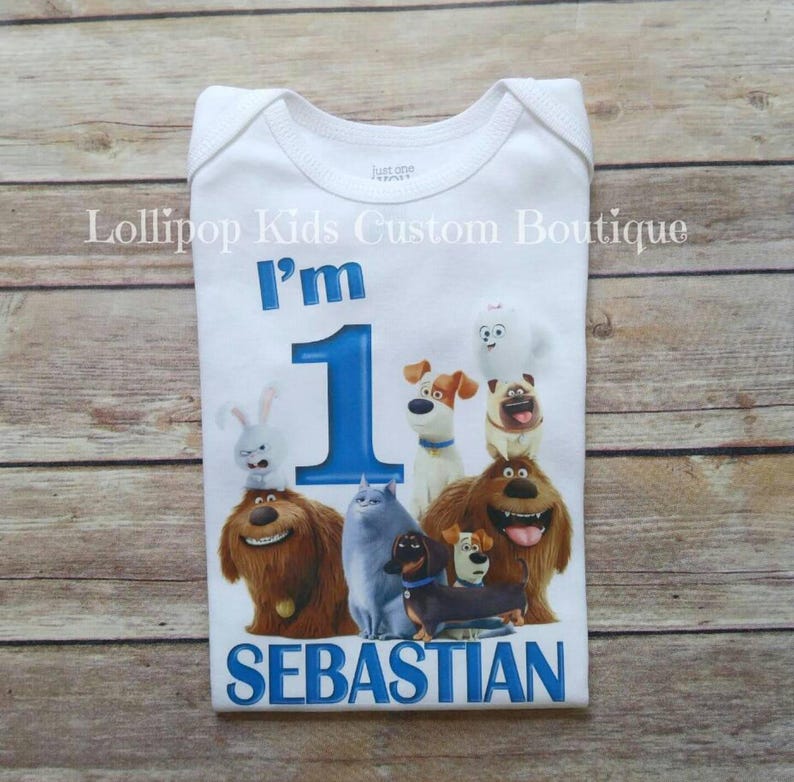 Secret Life of Pets...white short sleeve Birthday Shirt image 3