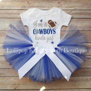 I&#39;m a cowboys kinda girl white short sleeve top and/or tutu*
