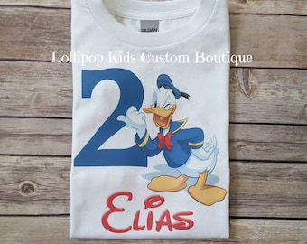 Donald Duck white shirt sleeve Birthday Shirt and/or Tutu*